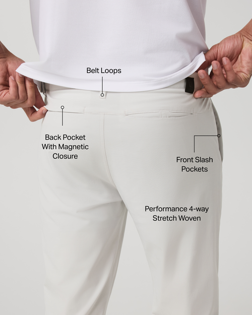 Aim Trouser Athletic Slim Fit 32" | Salt Linen Texture