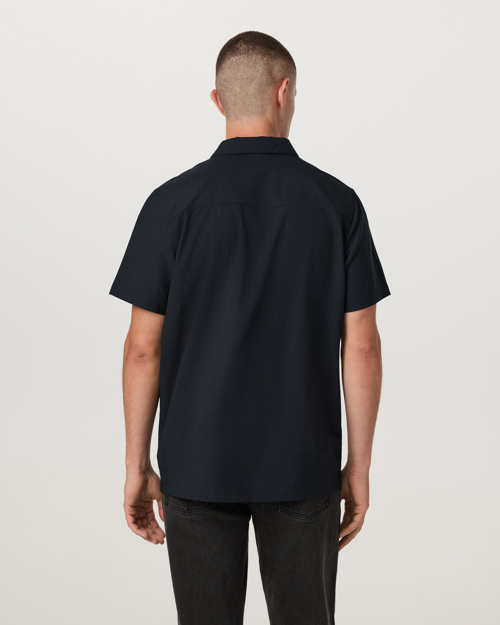 Short Sleeve Manhattan Button Down | Black