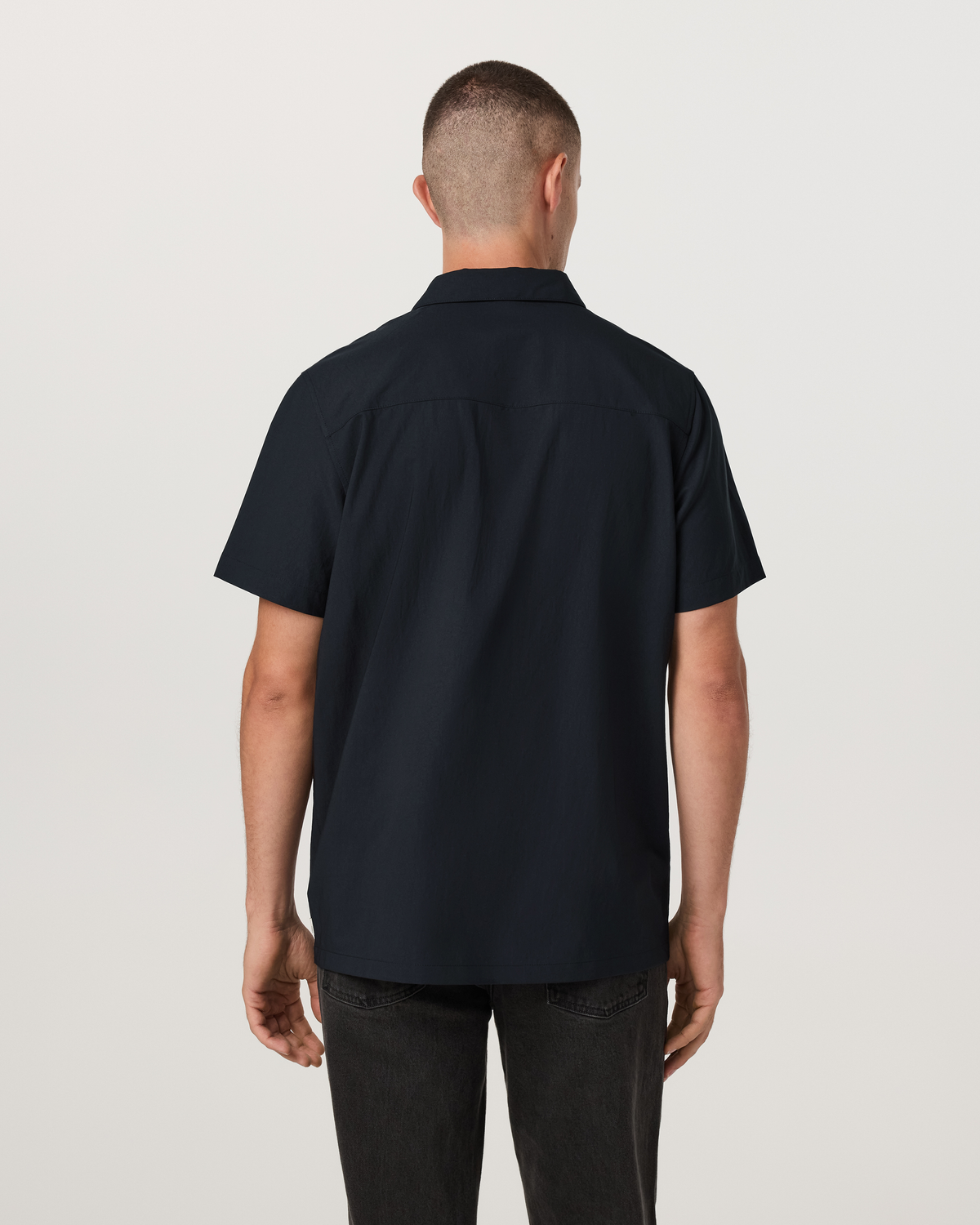 Short Sleeve Manhattan Button Down | Black