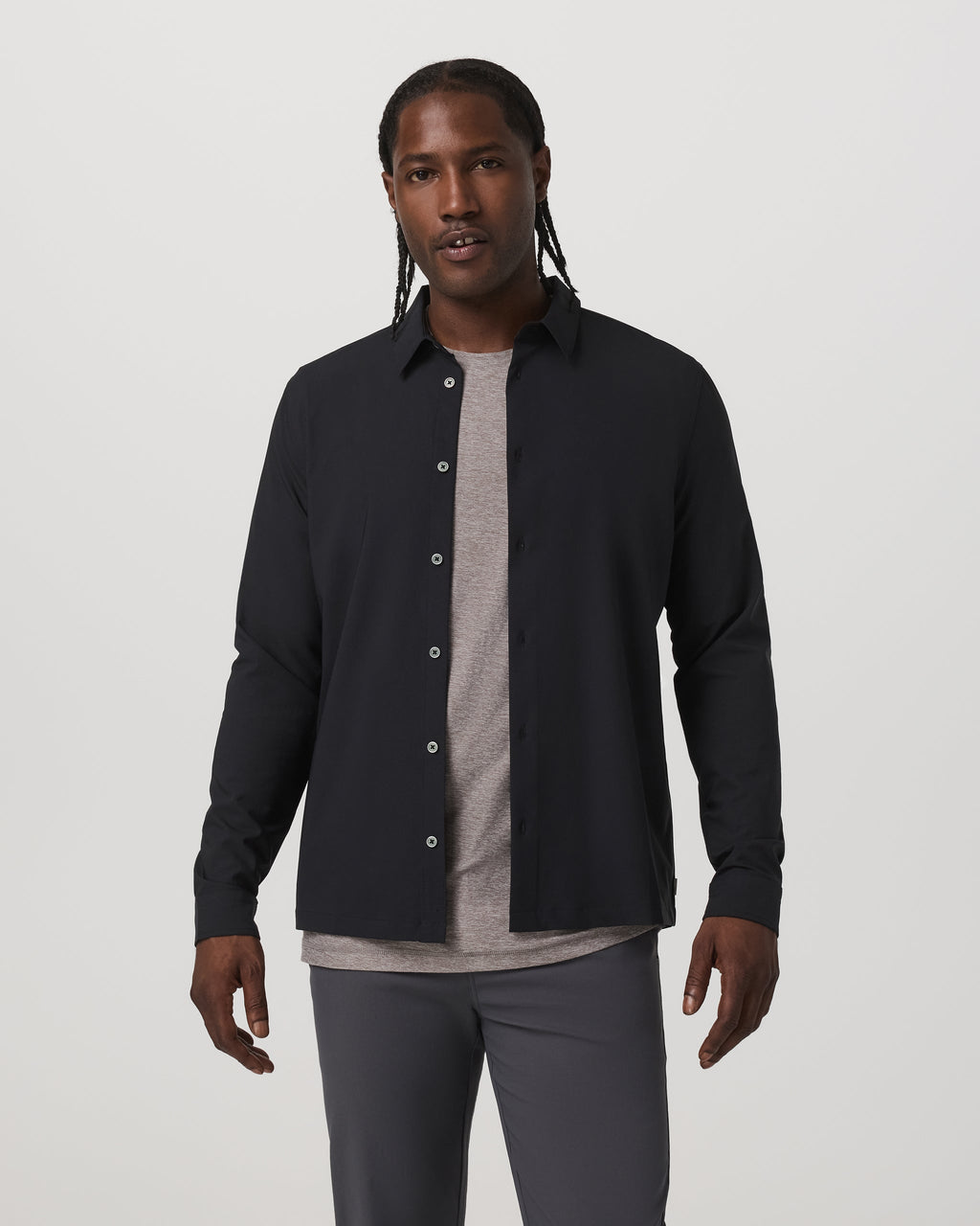 Long Sleeve Manhattan Button Down | Black