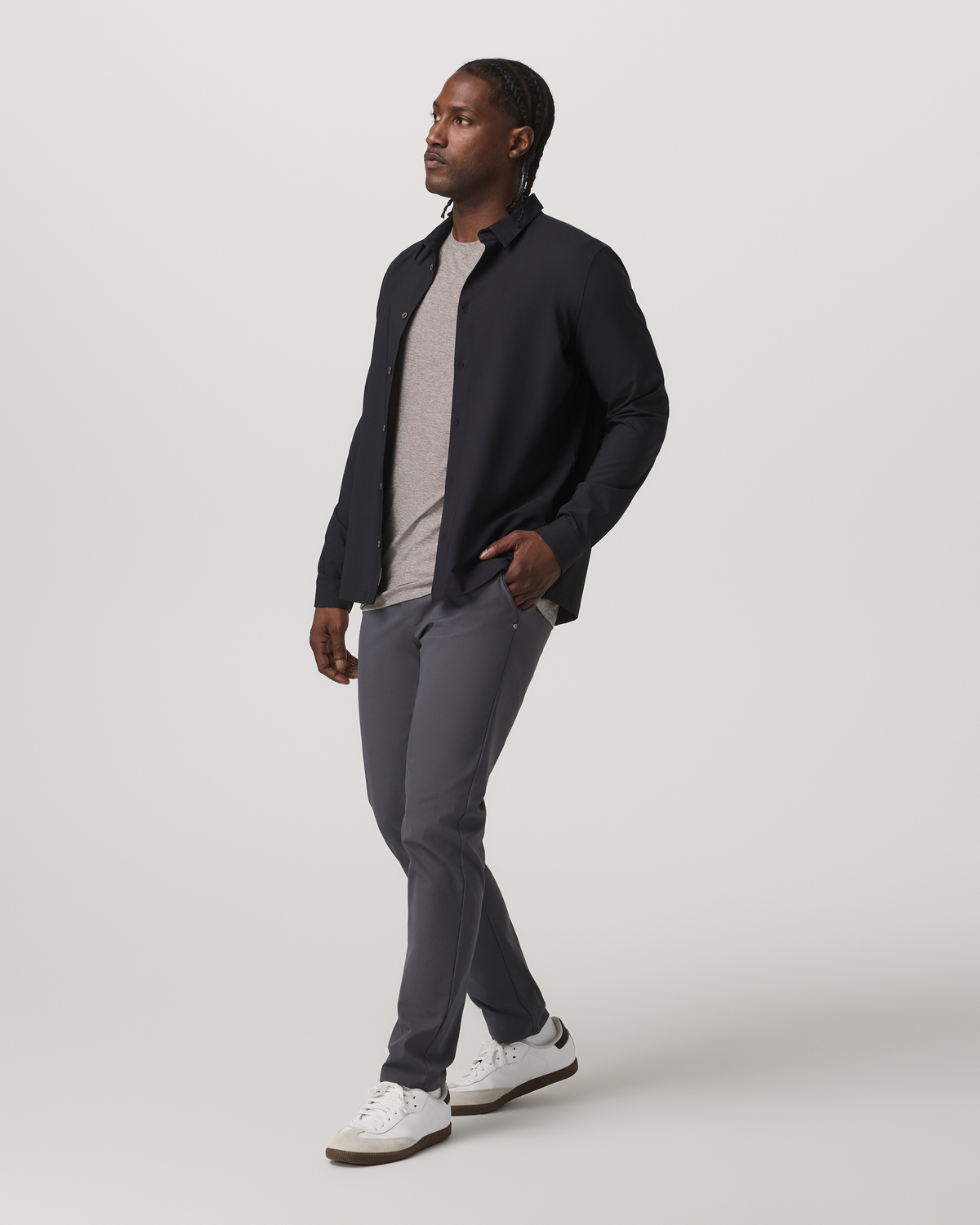 Long Sleeve Manhattan Button Down | Black