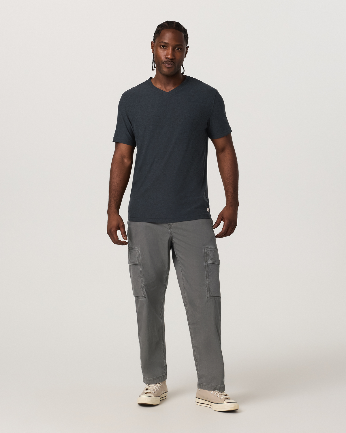 Strato Tech V-Neck Tee | Charcoal Heather