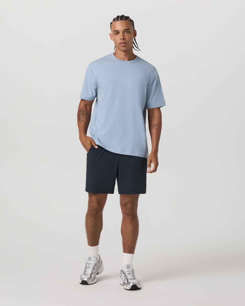 Short Sleeve Vuori Heavyweight Cotton Tee - Relaxed Fit | Blue Dusk