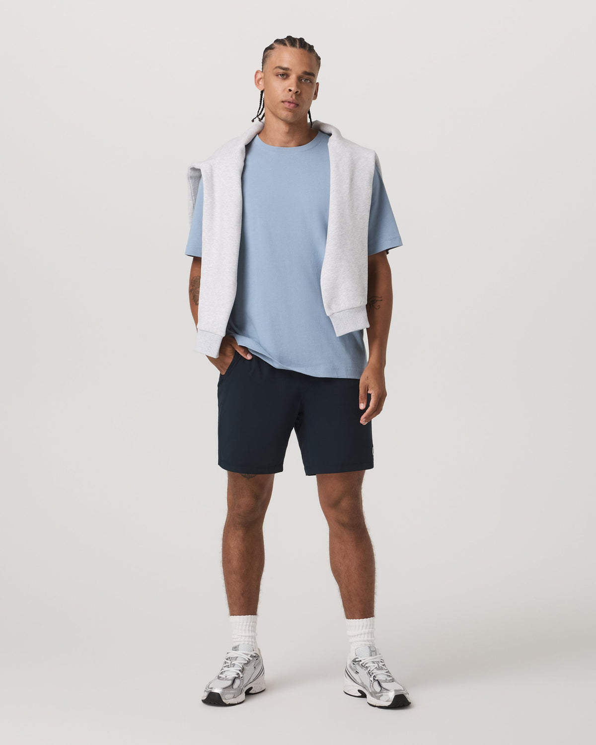 Short Sleeve Vuori Heavyweight Cotton Tee - Relaxed Fit | Blue Dusk