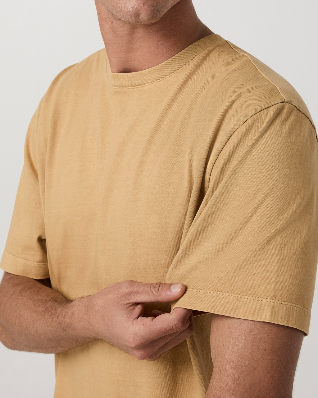 Short Sleeve Vuori Heavyweight Cotton Tee - Relaxed Fit | Golden Brown Garment Dye
