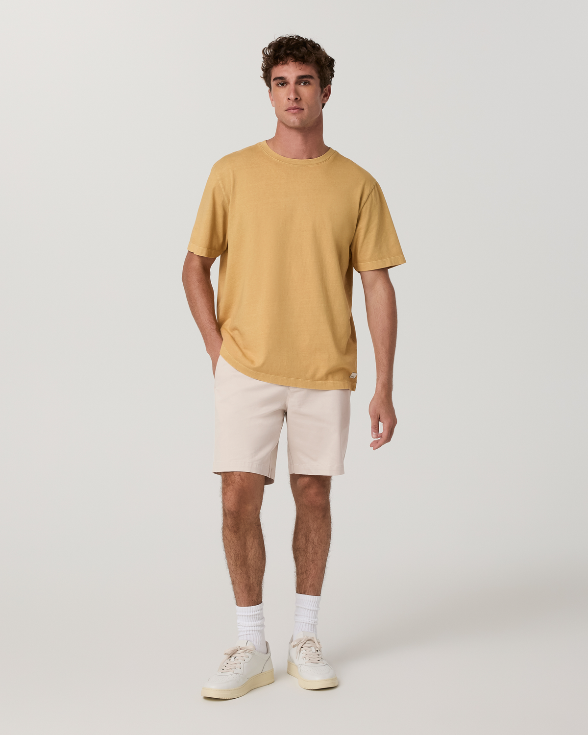 Short Sleeve Vuori Heavyweight Cotton Tee - Relaxed Fit | Golden Brown Garment Dye