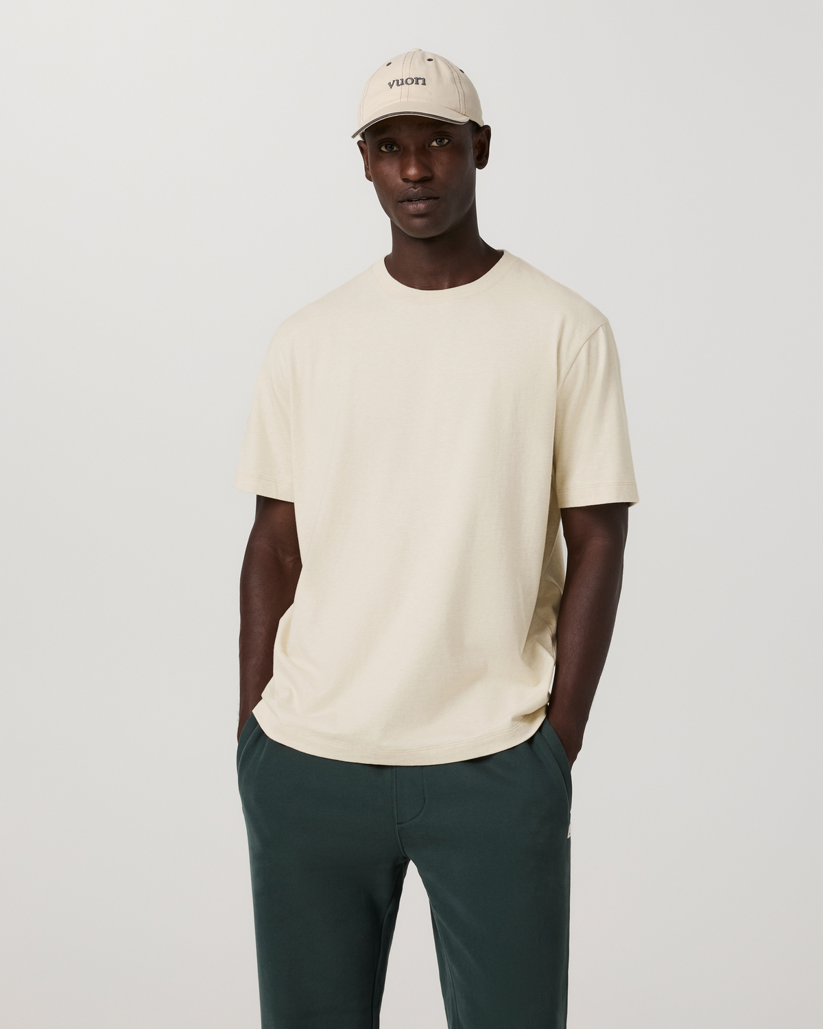Short Sleeve Vuori Heavyweight Cotton Tee - Relaxed Fit | Buttermilk Heather