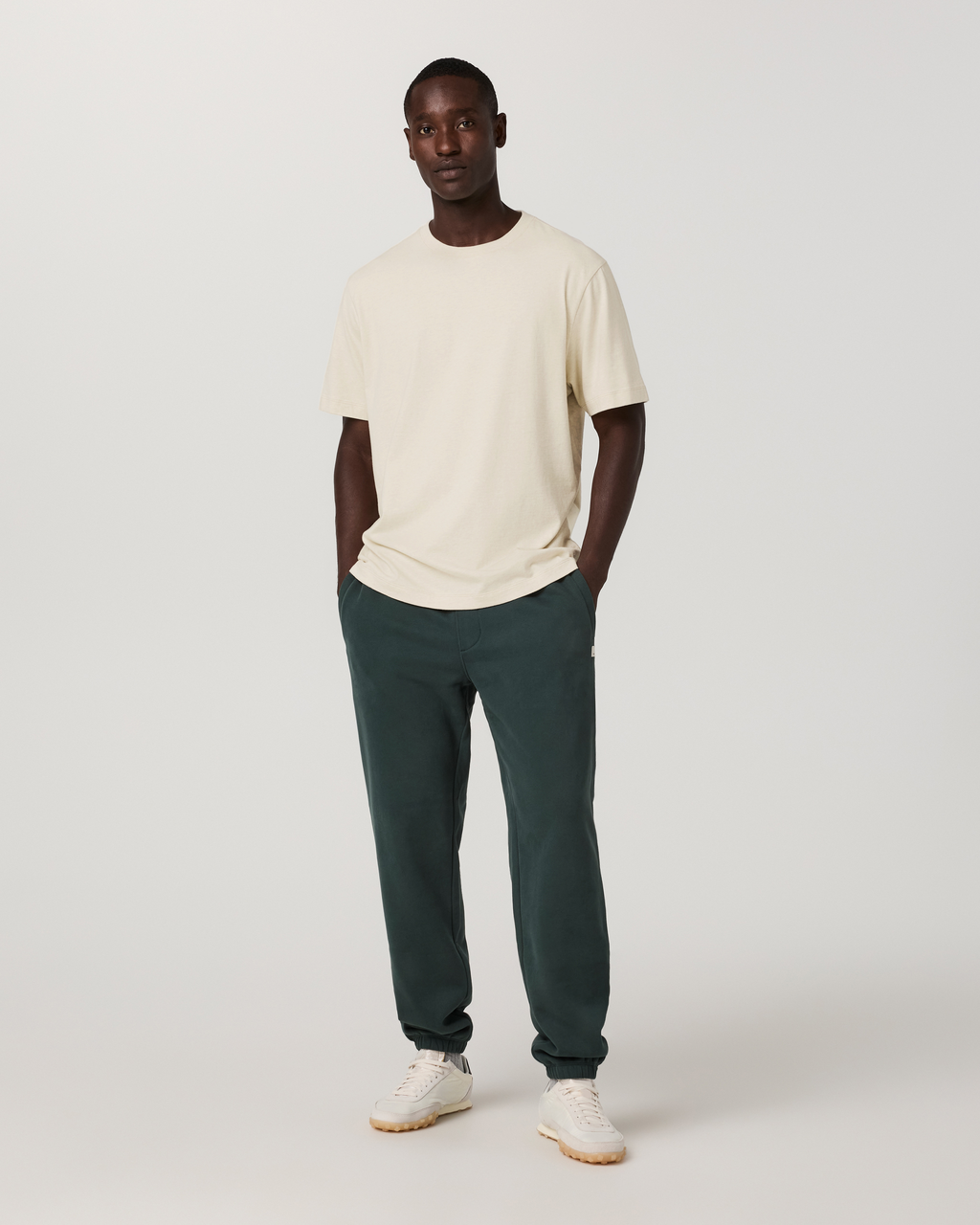 Short Sleeve Vuori Heavyweight Cotton Tee - Relaxed Fit | Buttermilk Heather