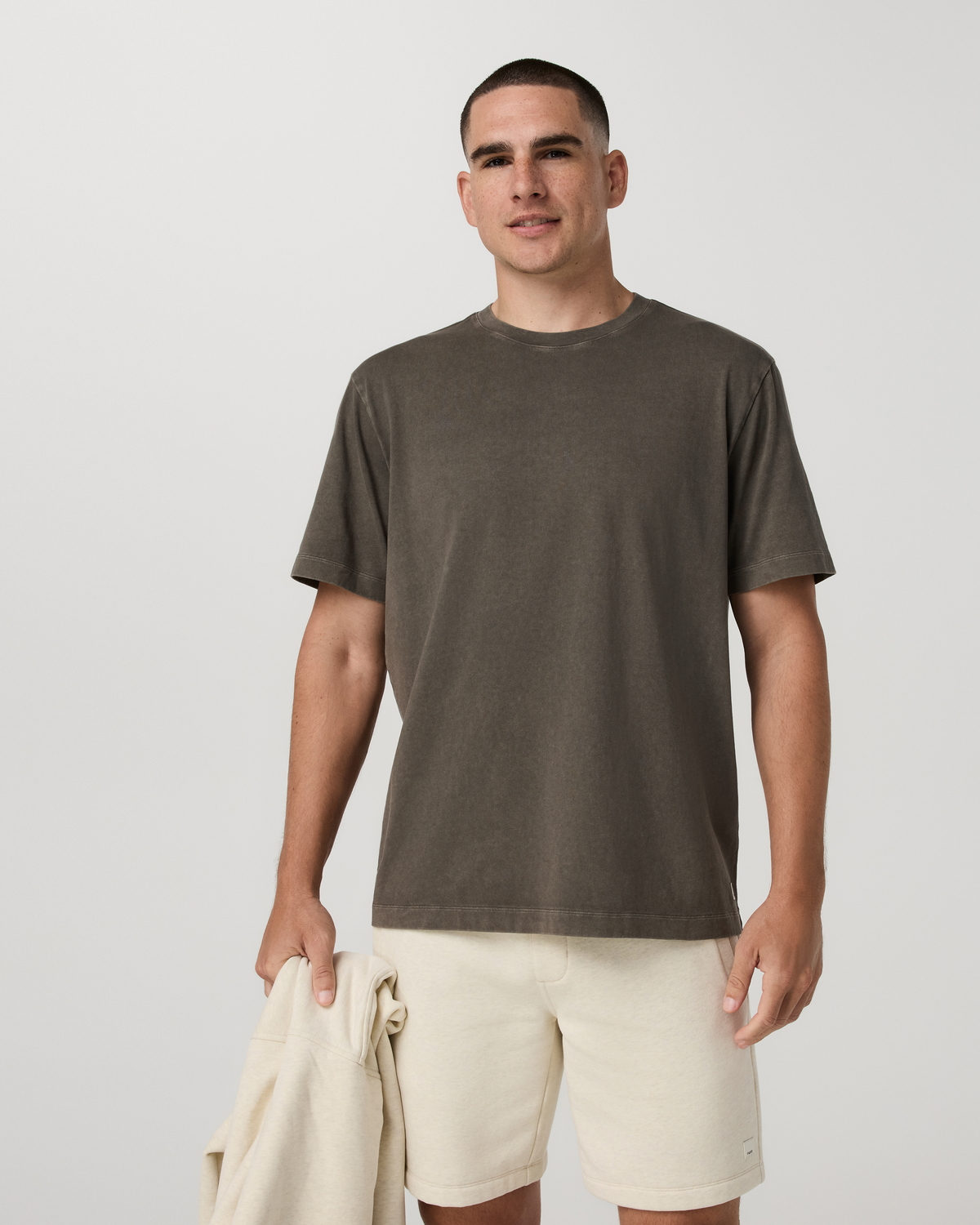 Short Sleeve Vuori Heavyweight Cotton Tee - Relaxed Fit | Oregano Garment Dye