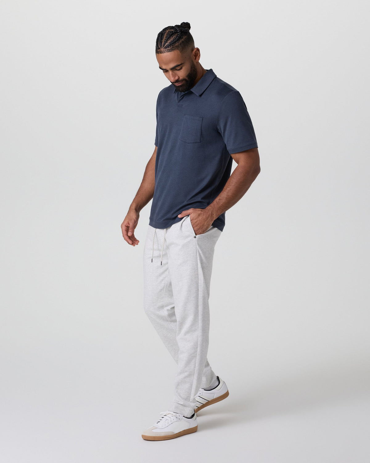 Short Sleeve Ponto Performance Polo | Azure Heather