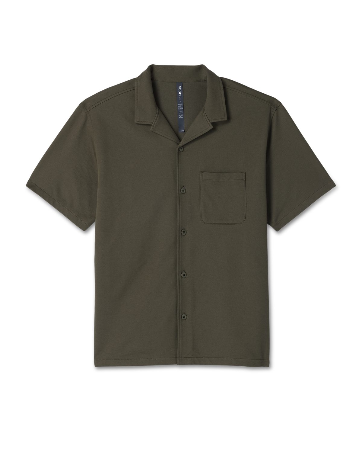 Short Sleeve Knit Oxford Camp Collar Button Down | Herb