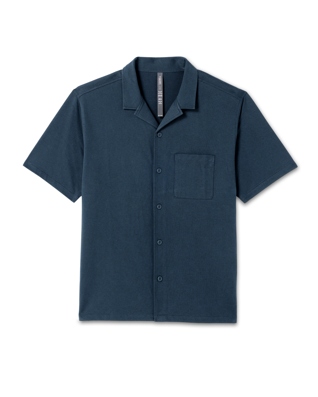 Short Sleeve Knit Oxford Camp Collar Button Down | Ocean Blue