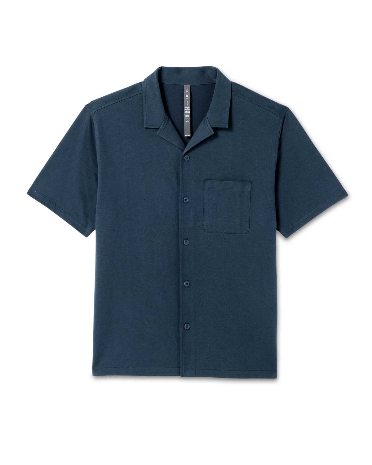Short Sleeve Knit Oxford Camp Collar Button Down | Ocean Blue