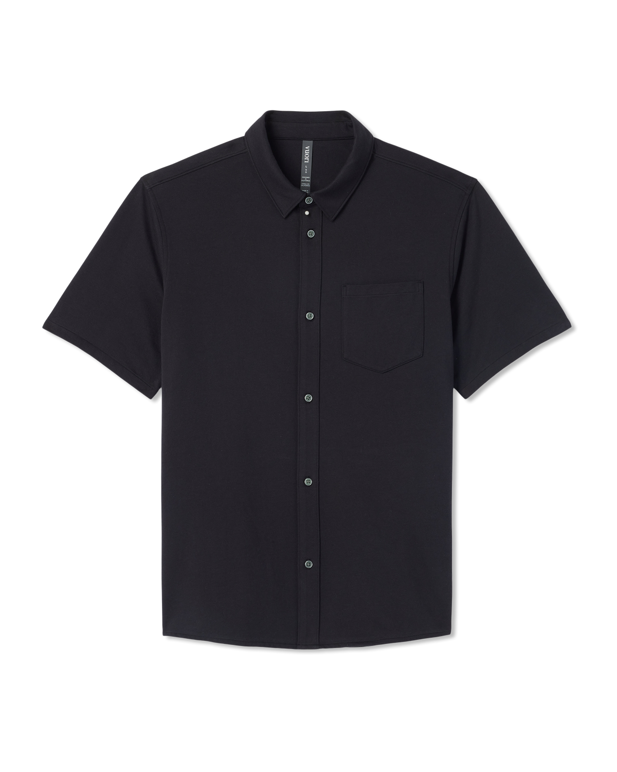 Short Sleeve Knit Oxford Button Down | Black