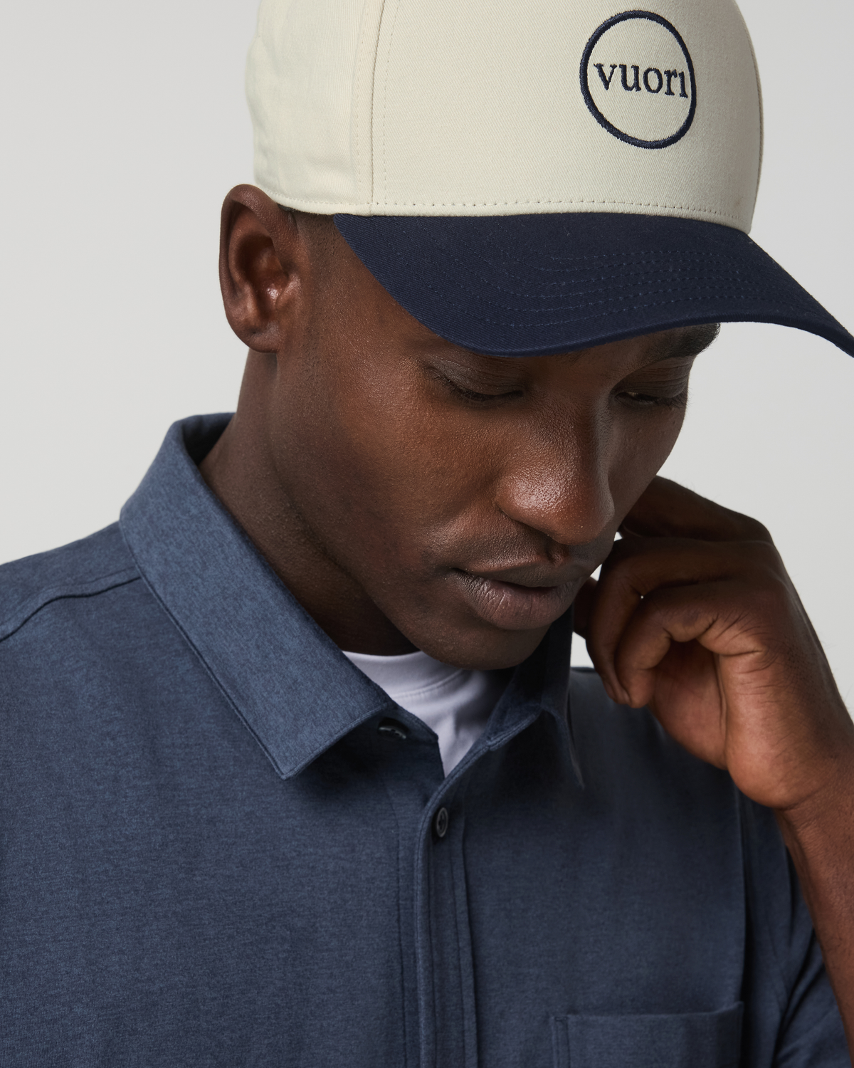 Short Sleeve Ponto Button Down Shirt | Azure Heather