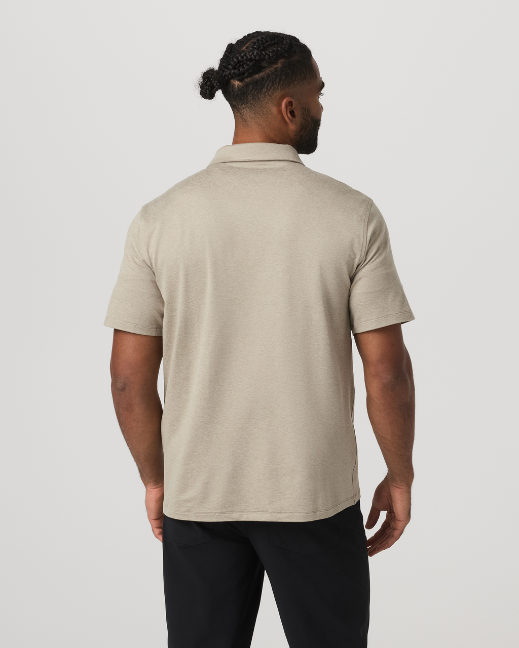 Short Sleeve Ponto Button Down Shirt | Truffle Heather