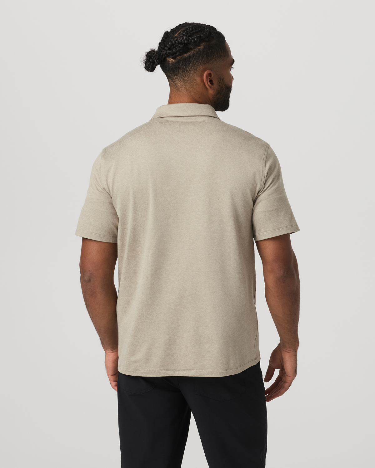 Short Sleeve Ponto Button Down Shirt | Truffle Heather