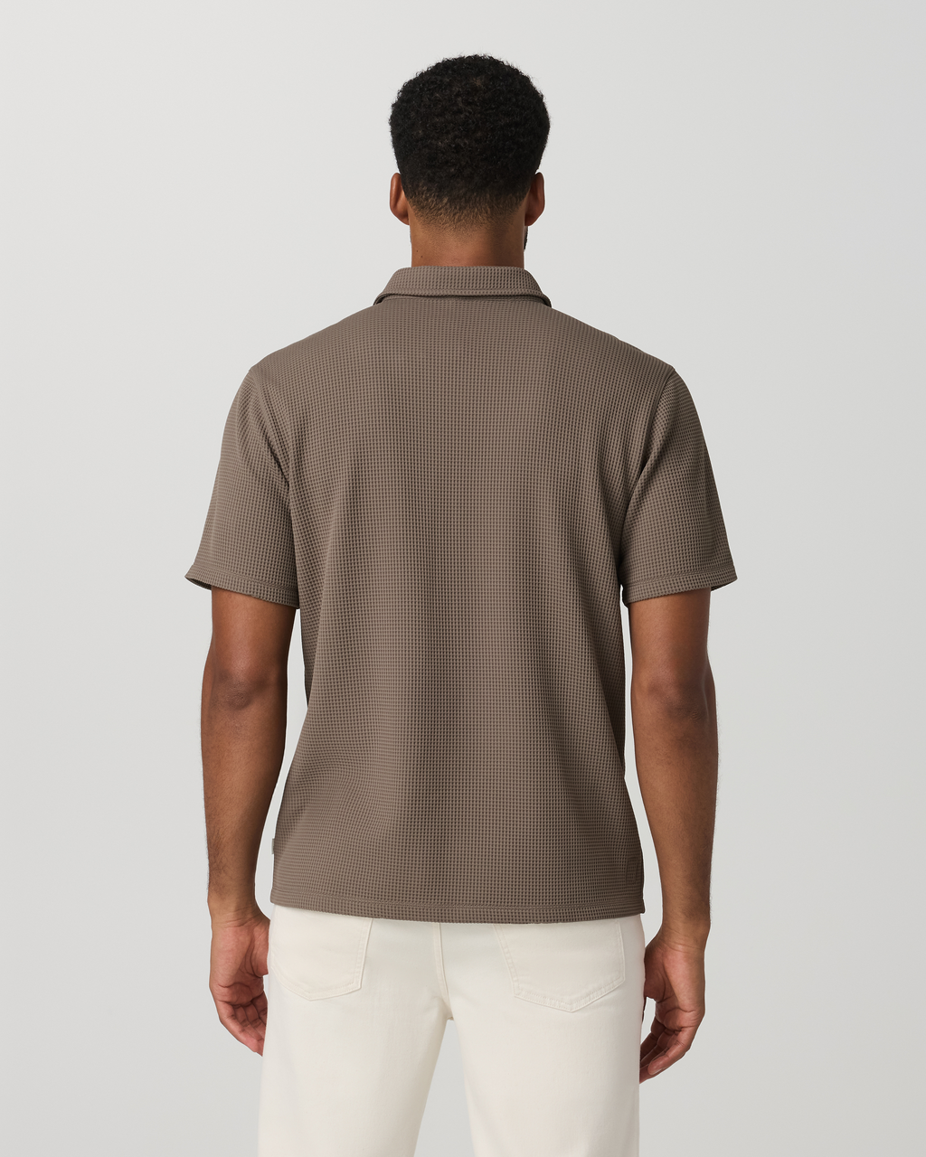 Short Sleeve Lightweight Tech Waffle Polo - Relaxed Fit | Bark