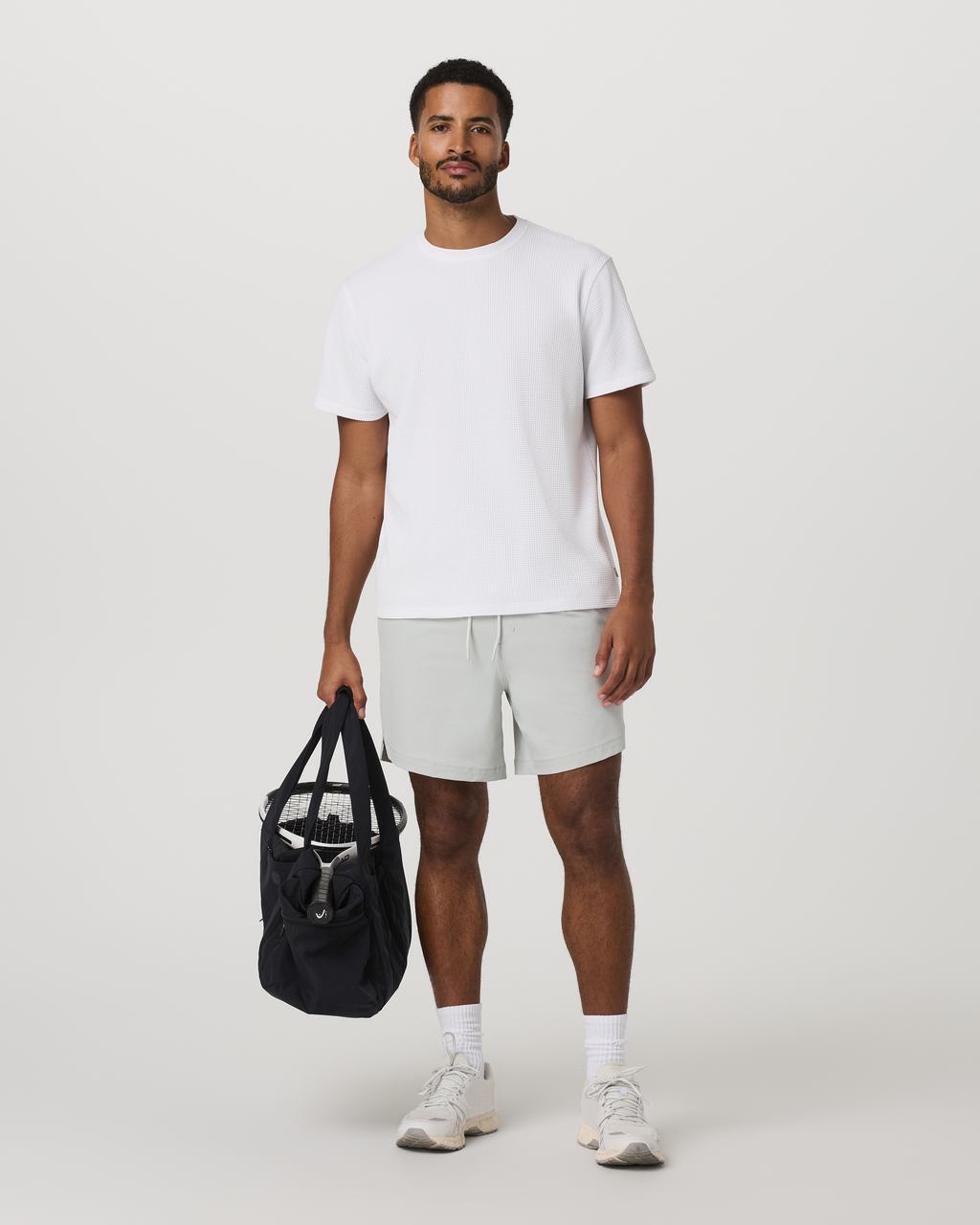 Short Sleeve Lightweight Tech Waffle Tee - Relaxed Fit | White