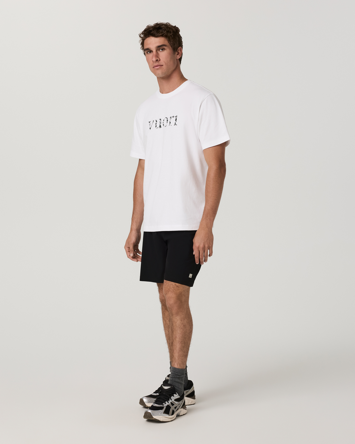 Short Sleeve Heavyweight Cotton Graphic Tee | White Logo Graphic