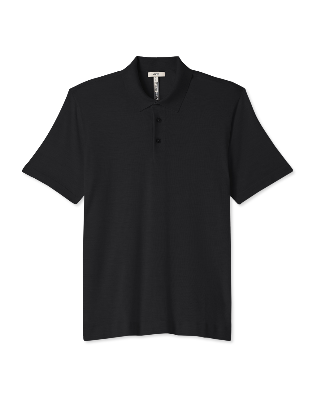Short Sleeve Merino Wool Sweater Polo | Black