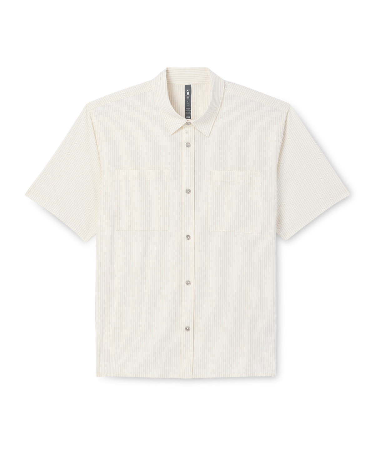 Short Sleeve Bridge Button Down - Relaxed Fit | Natural Pinstripe