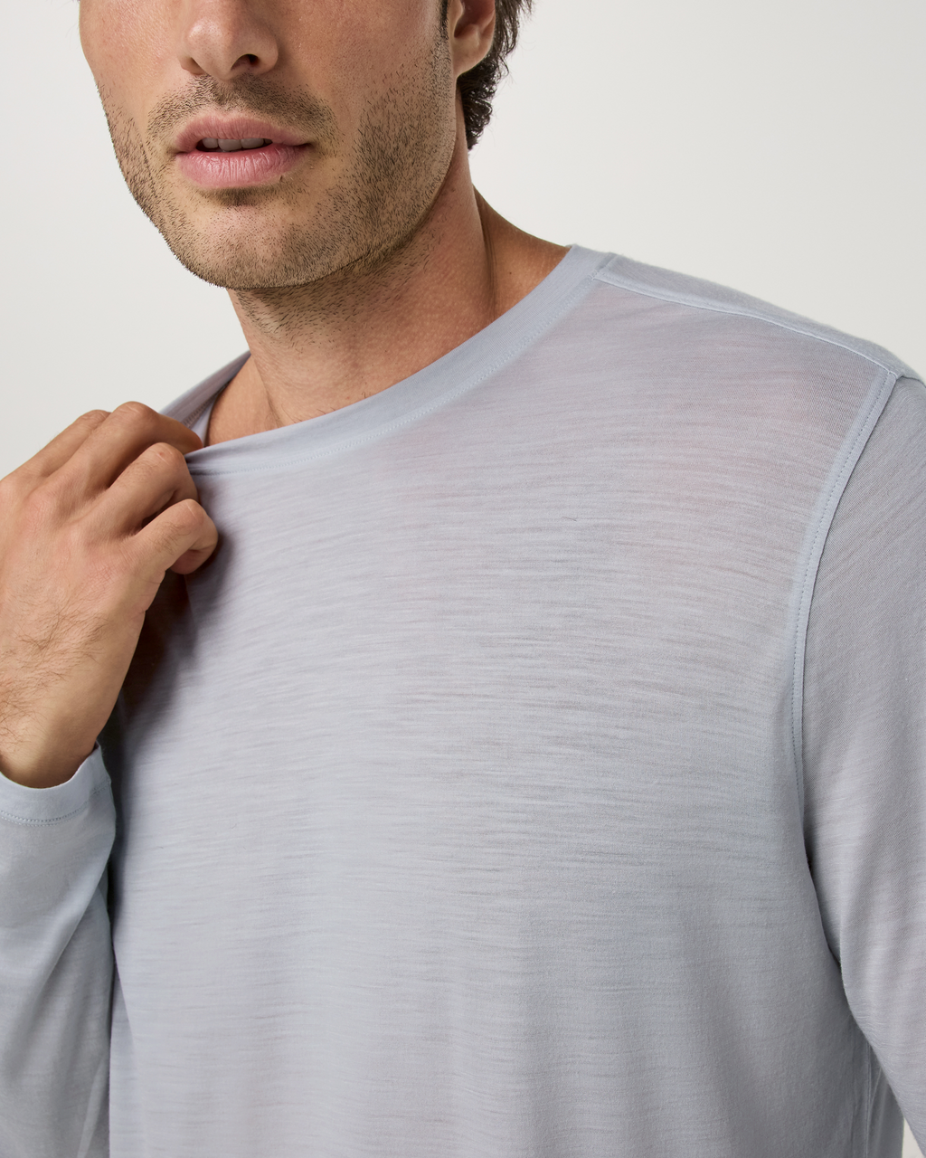 Long Sleeve Merino Wool Tee | Silverline
