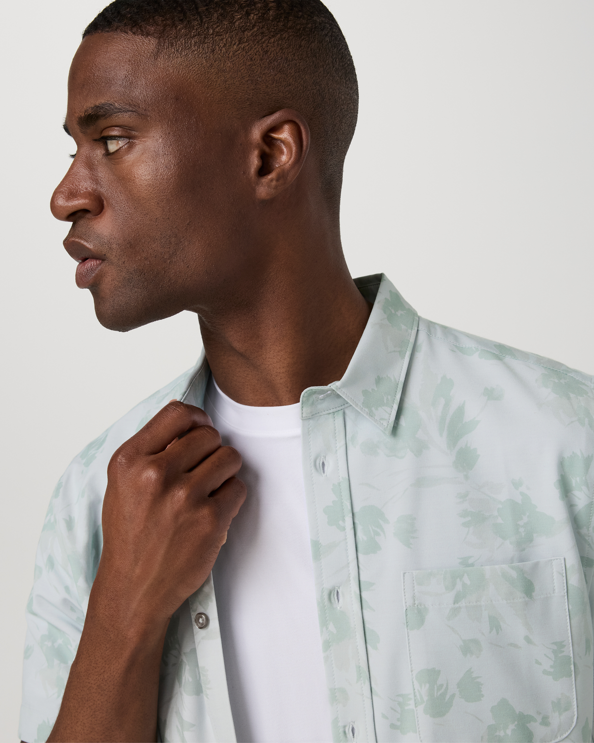 Short Sleeve Bridge Button Down | Storm Blue Fleur