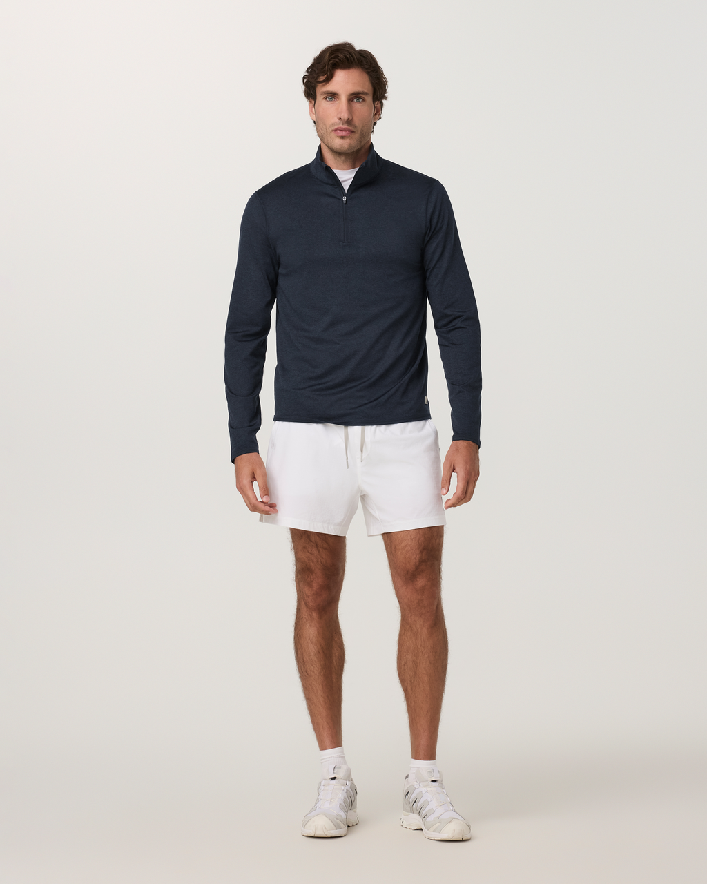 Ponto Half Zip Mock Neck | Ink Heather