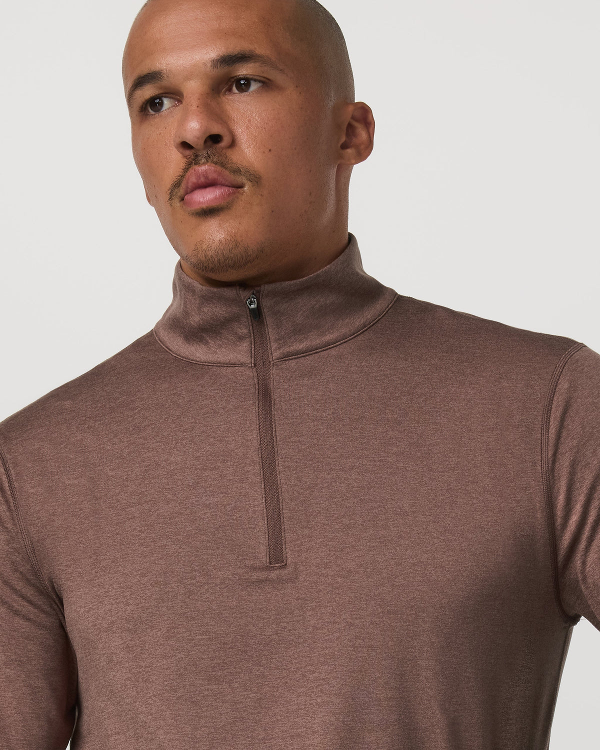 Ponto Half Zip Mock Neck | Sable Heather