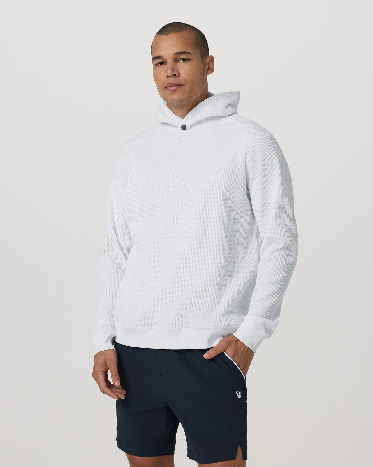 Tech Waffle Pullover Hoodie | White