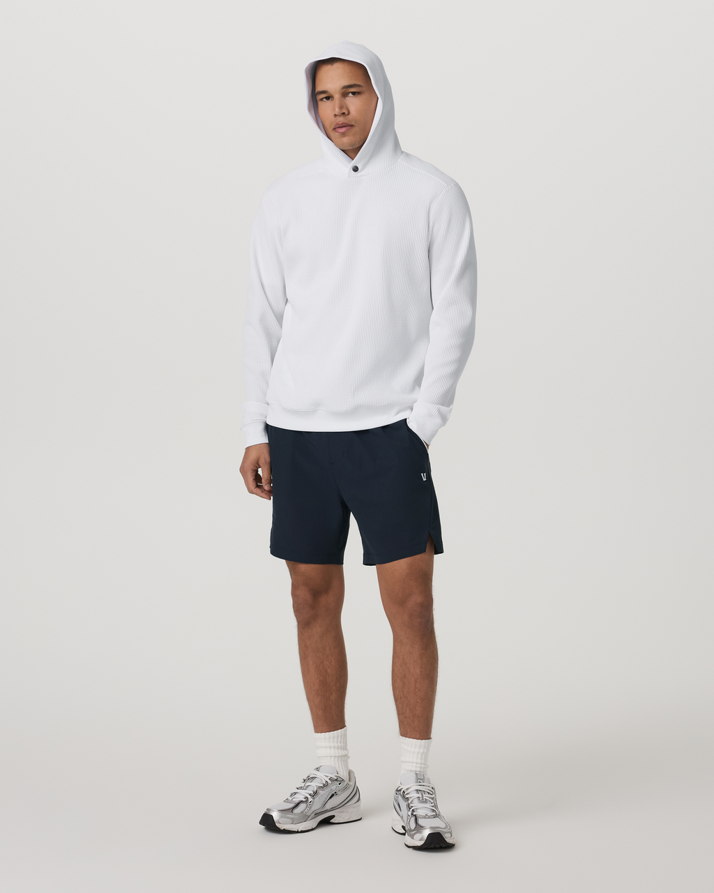 Tech Waffle Pullover Hoodie | White
