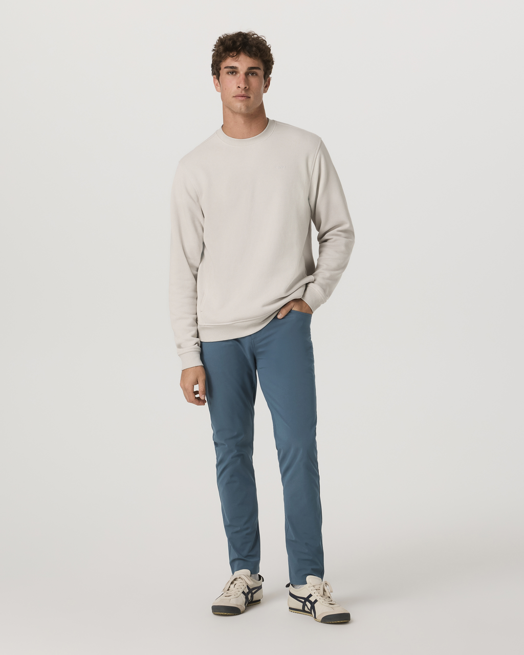 Pique Fleece Crew | Grey Mist