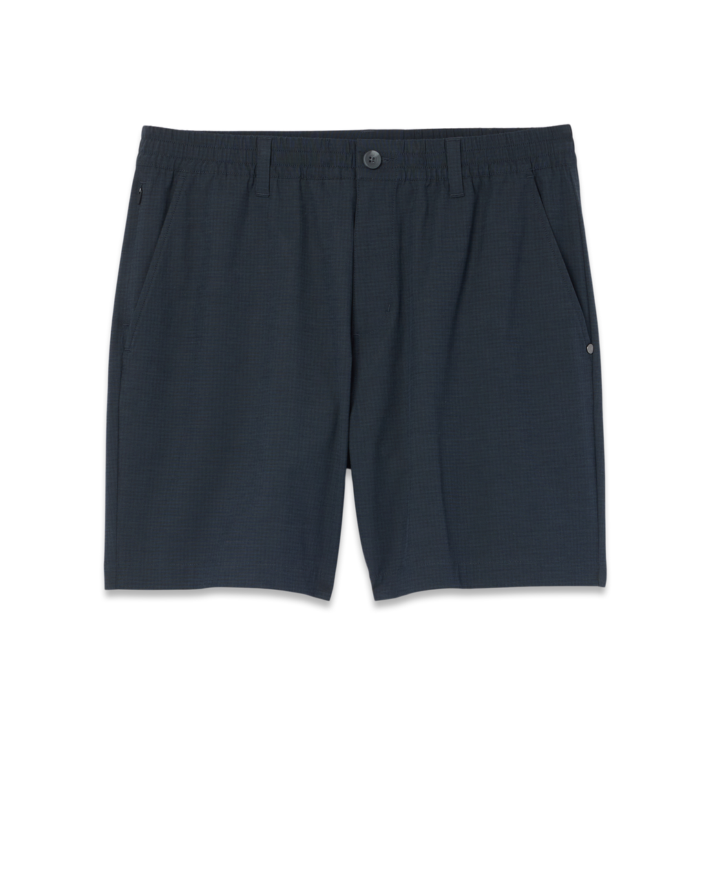 Aim Elastic Waist Short 7" | Navy Houndstooth Linen Texture