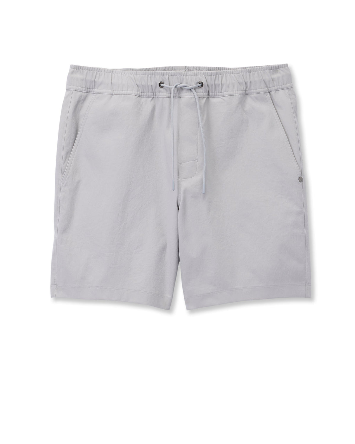 Cascade Crinkle Elastic Waist Short 8" | Fog