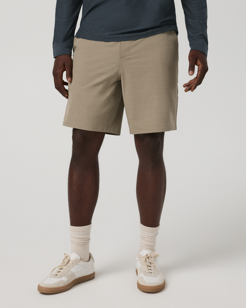 Aim Short 8" | Gravel Slub Stripe