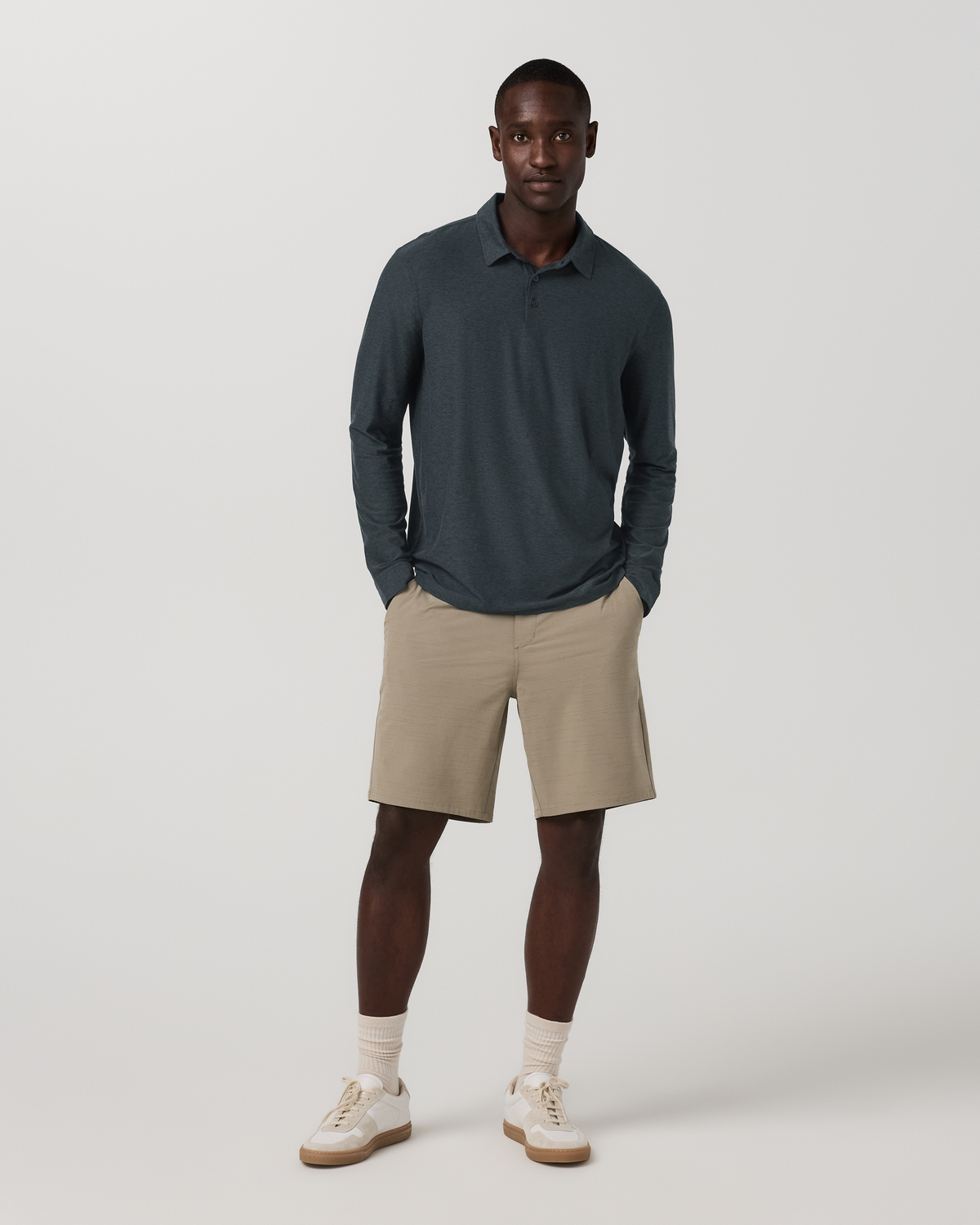 Aim Short 8" | Gravel Slub Stripe