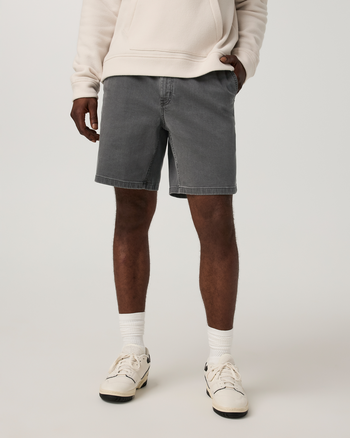 Benton Twill Elastic Waist Short 8" | Dark Pewter