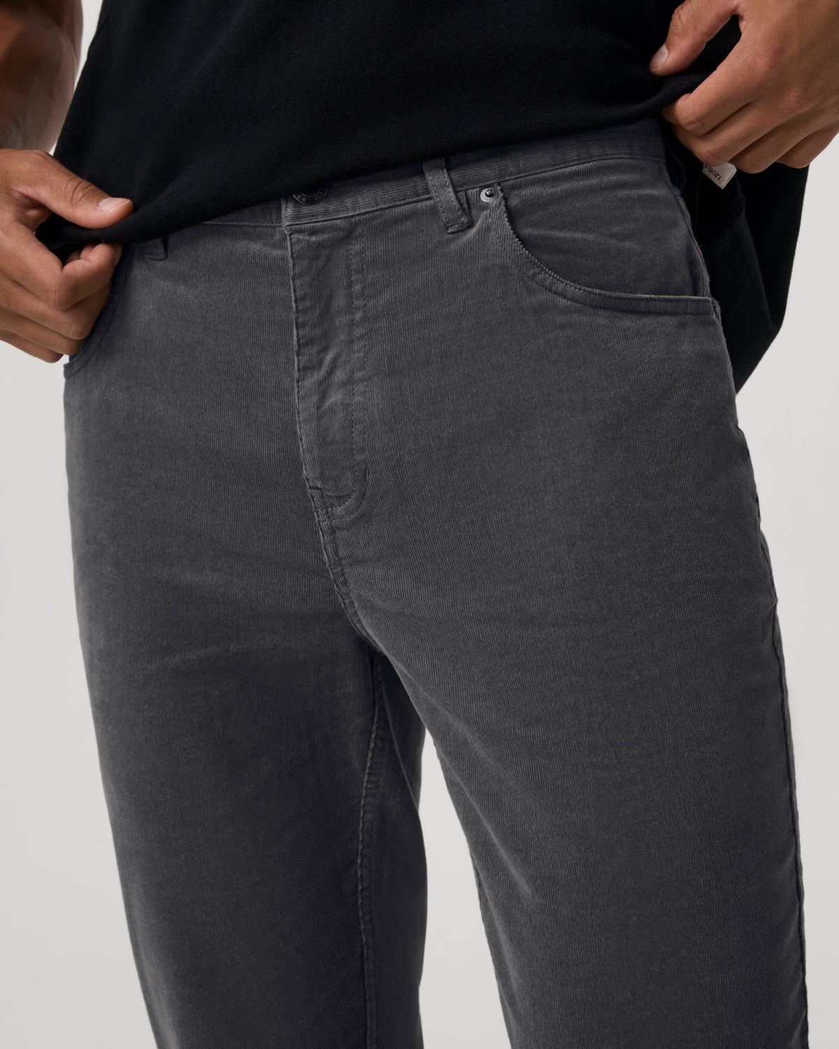Optimist 5 Pocket Cord Pant Athletic Slim Fit | Charcoal