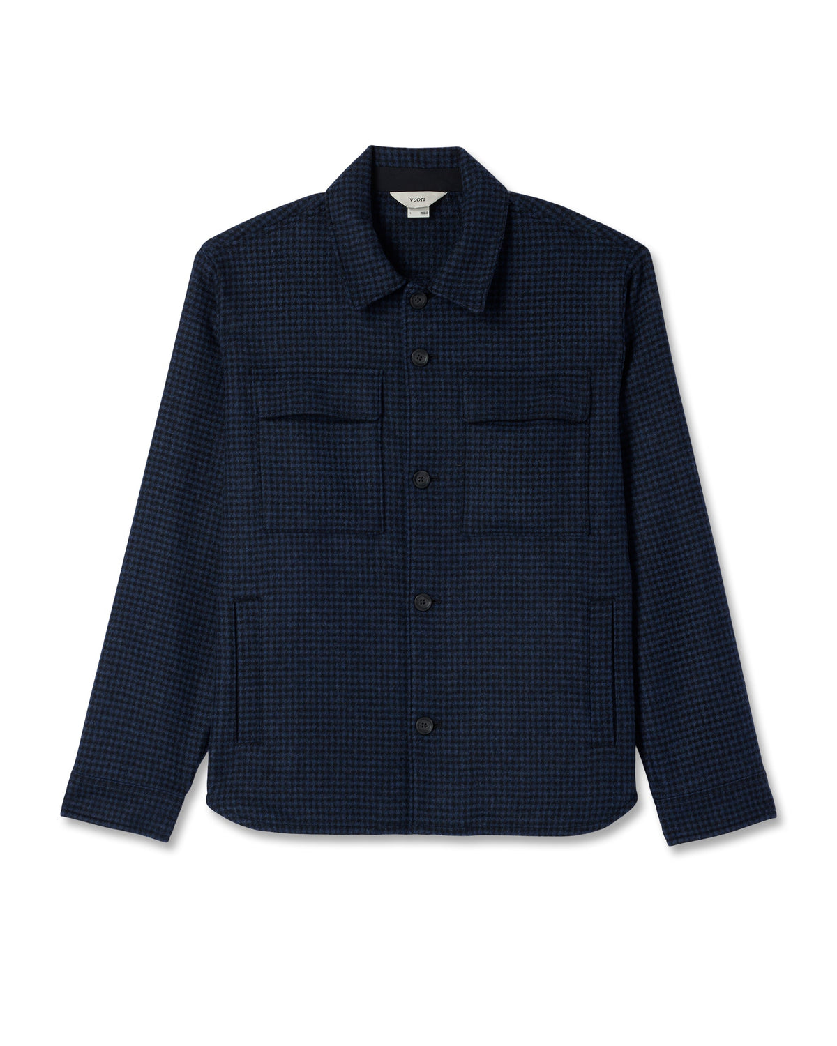 Ridge Natural Shirt Jacket | Navy Houndstooth