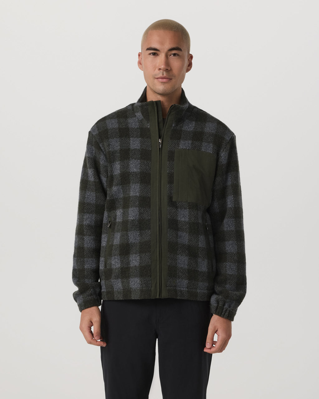 Ridge Fleece Jacket | Olive Plaid