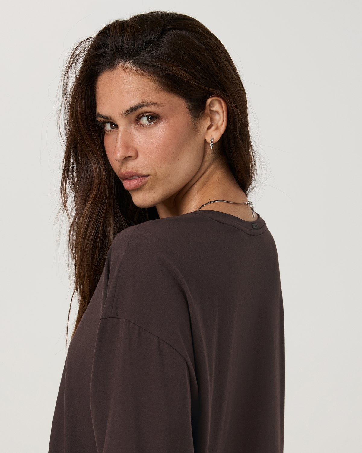 Long Sleeve Feather Tee | French Roast