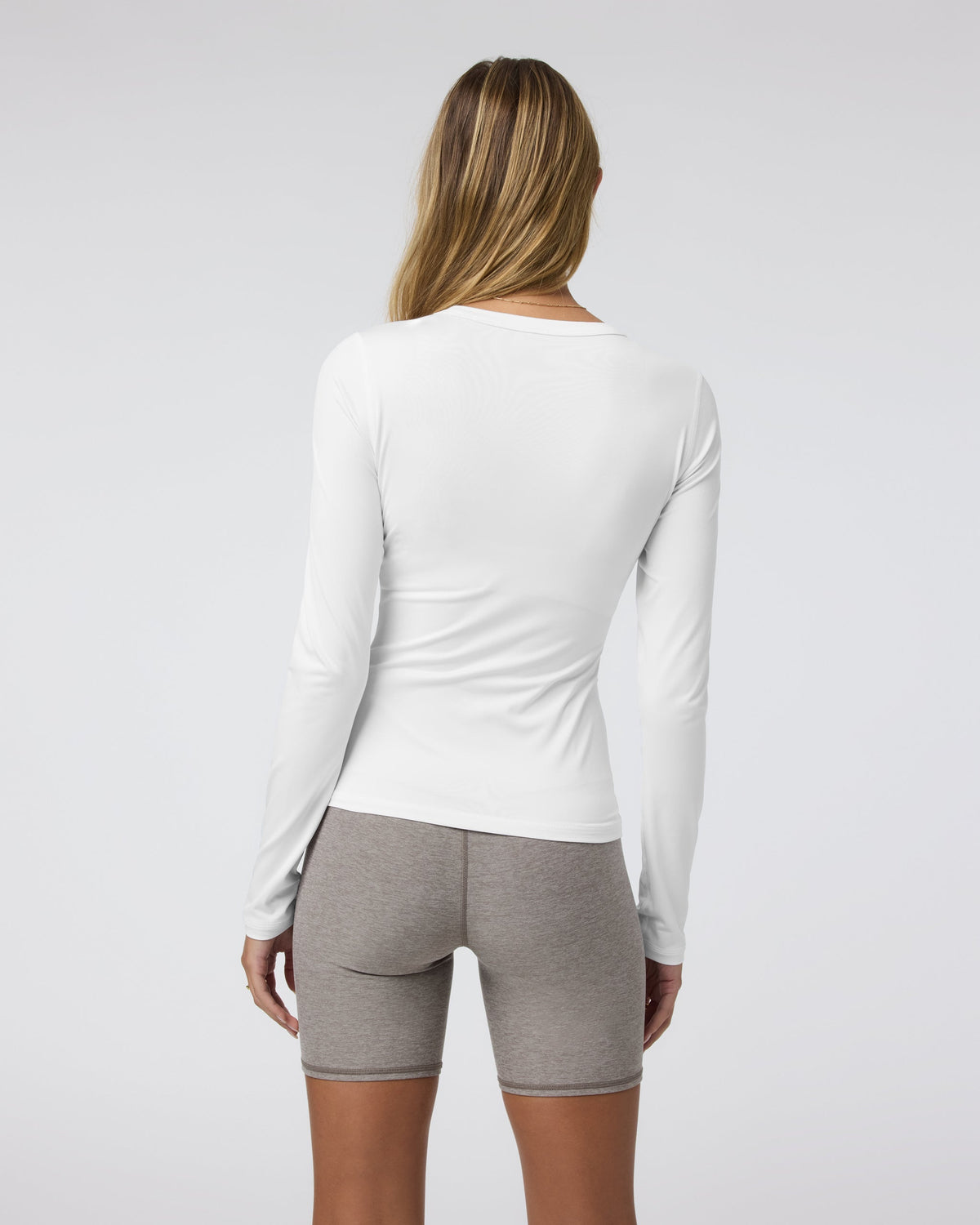 Long Sleeve Lux Crew Tee | White