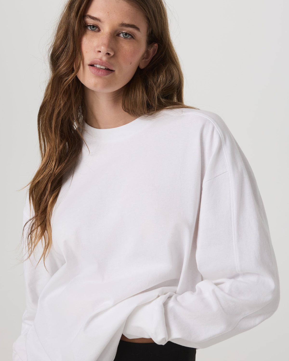 Long Sleeve Heavyweight Cotton Tee | White