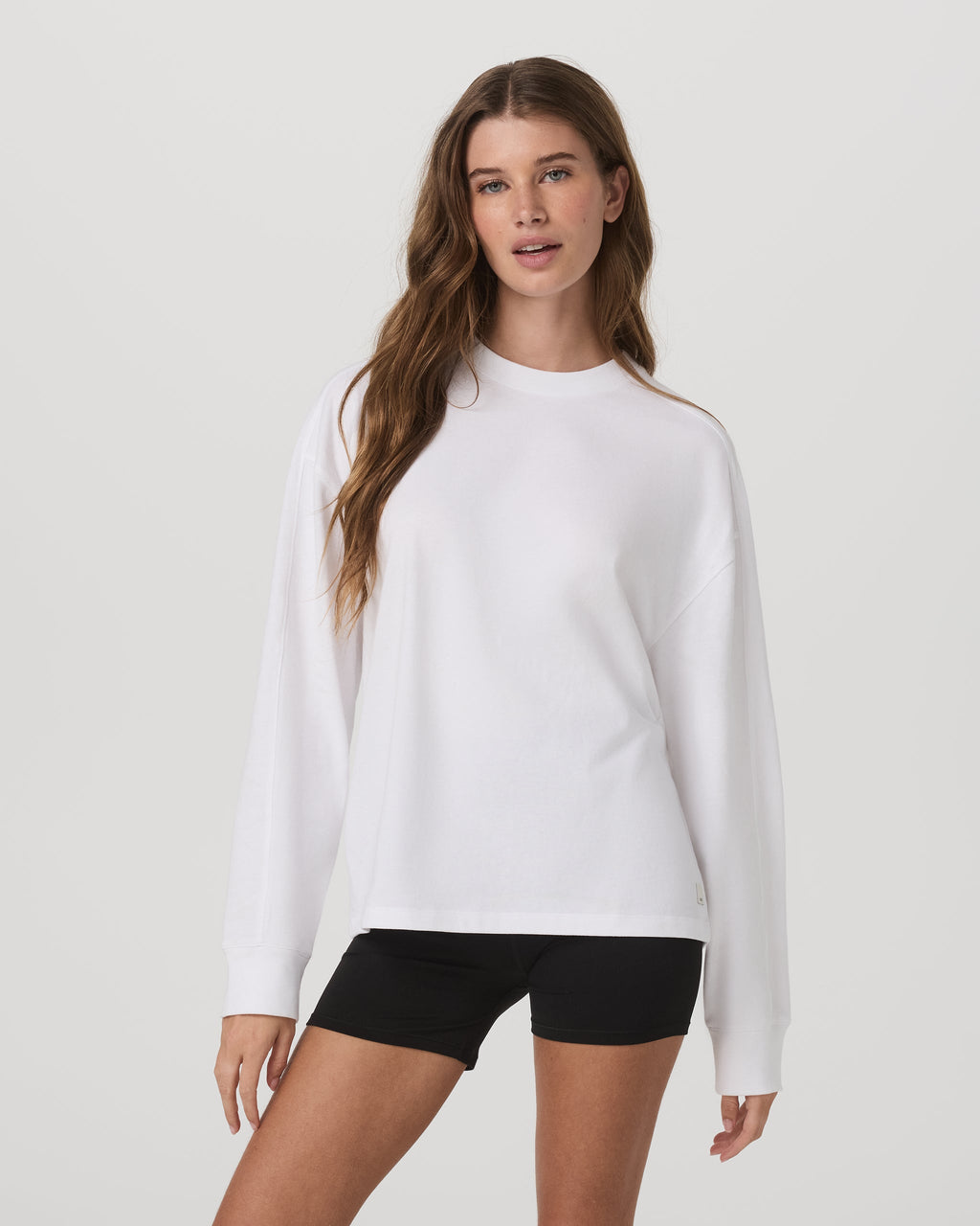 Long Sleeve Heavyweight Cotton Tee | White
