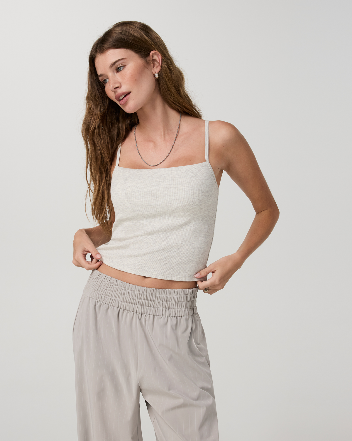 Pose Support Cami | White Heather Grey