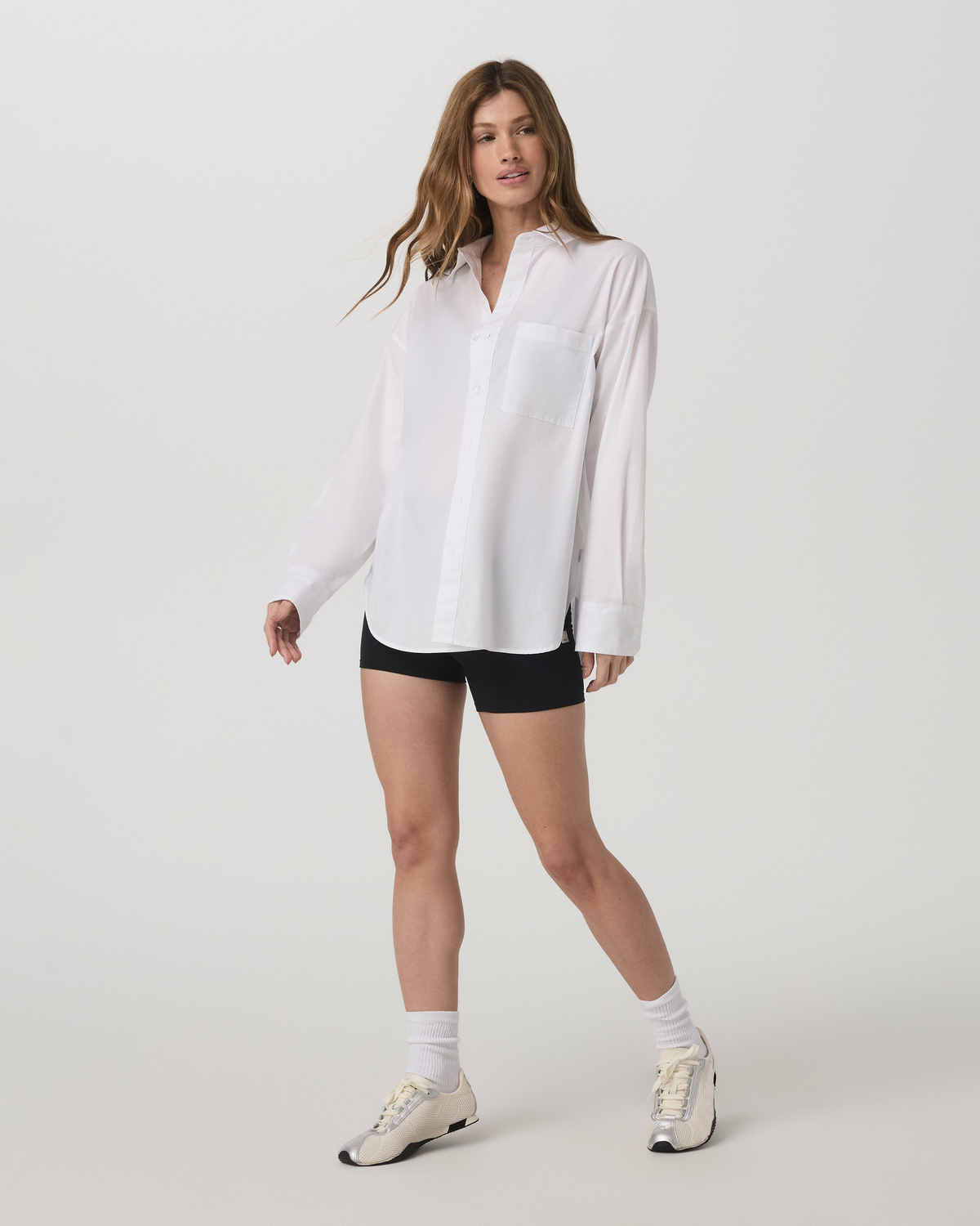 Long Sleeve Kensington Relaxed Button Down | White