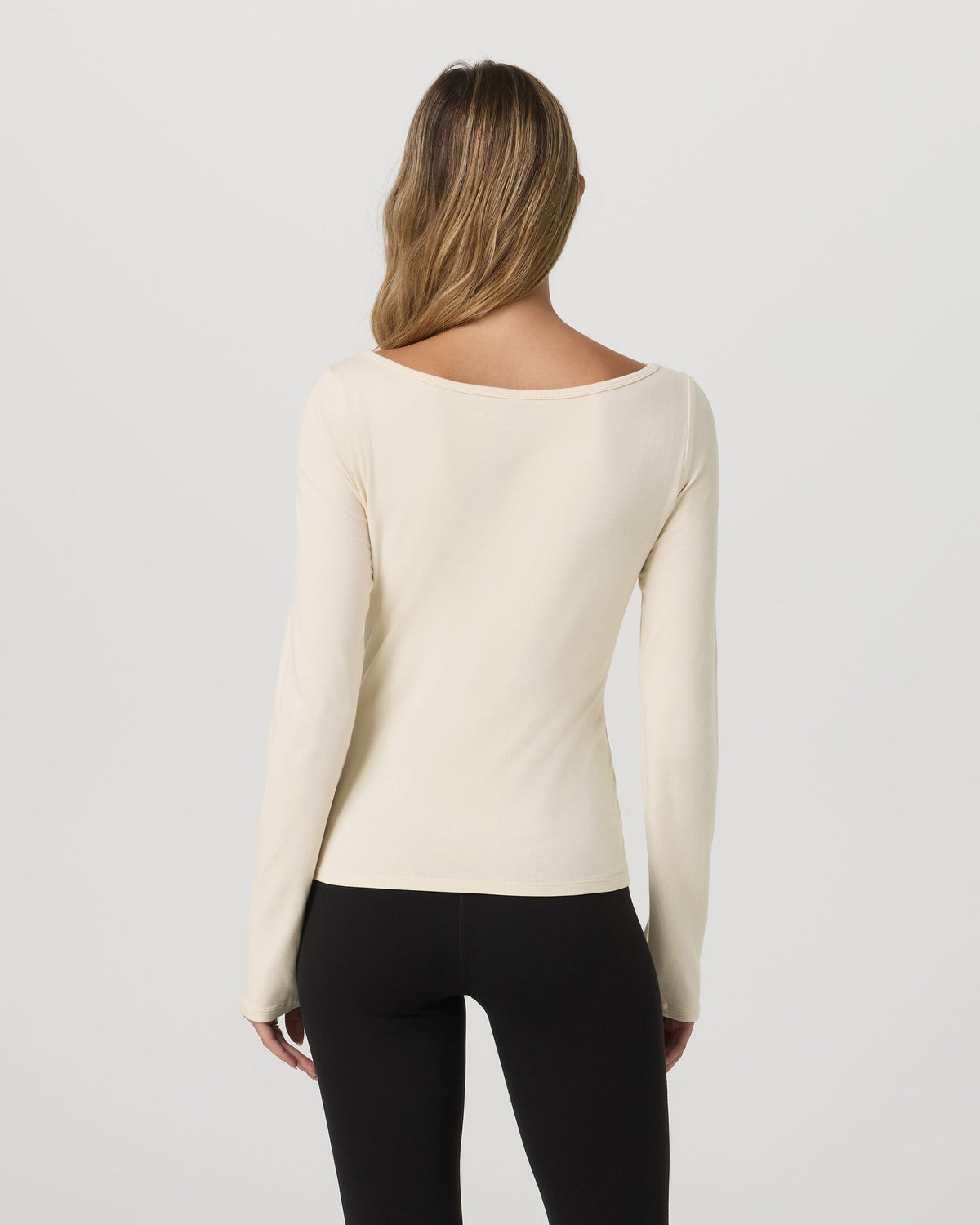 Long Sleeve Tuvalu Boat Neck | Bone