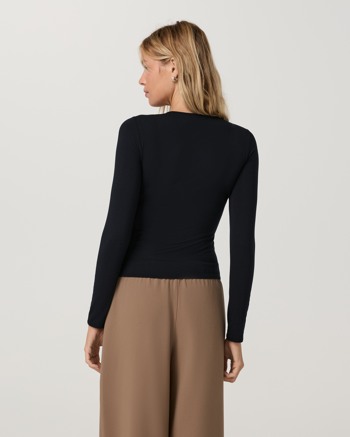 Long Sleeve Modal Top | Black