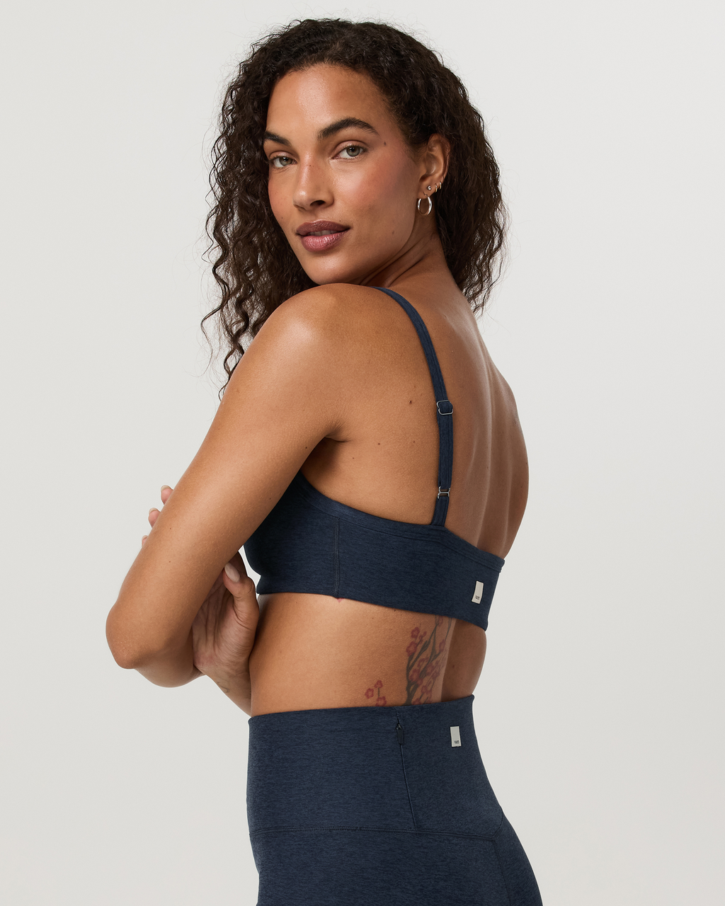Elevation Square Neck Bra | Midnight Heather
